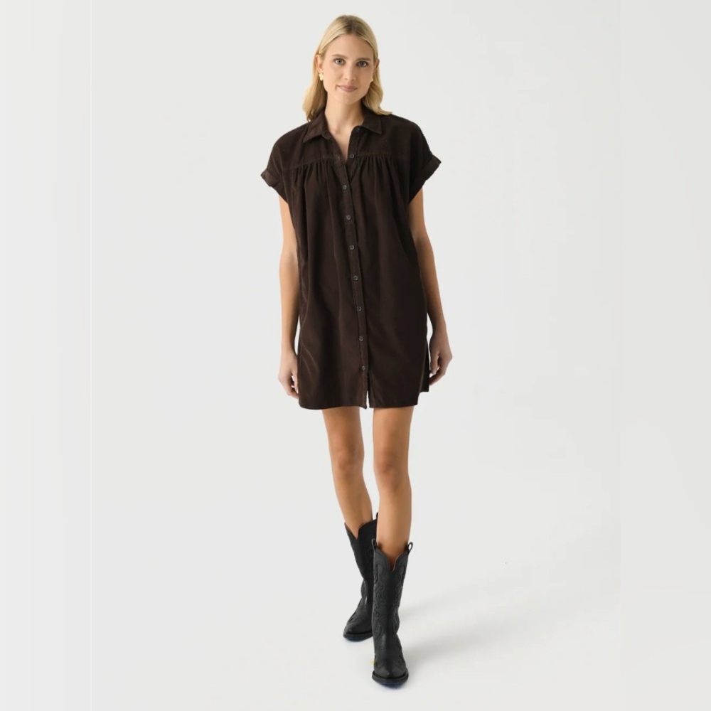 Anthropologie VELVET
MACIE DRESS Shirt dress Mini Green Bark Button-Up Dress NWT